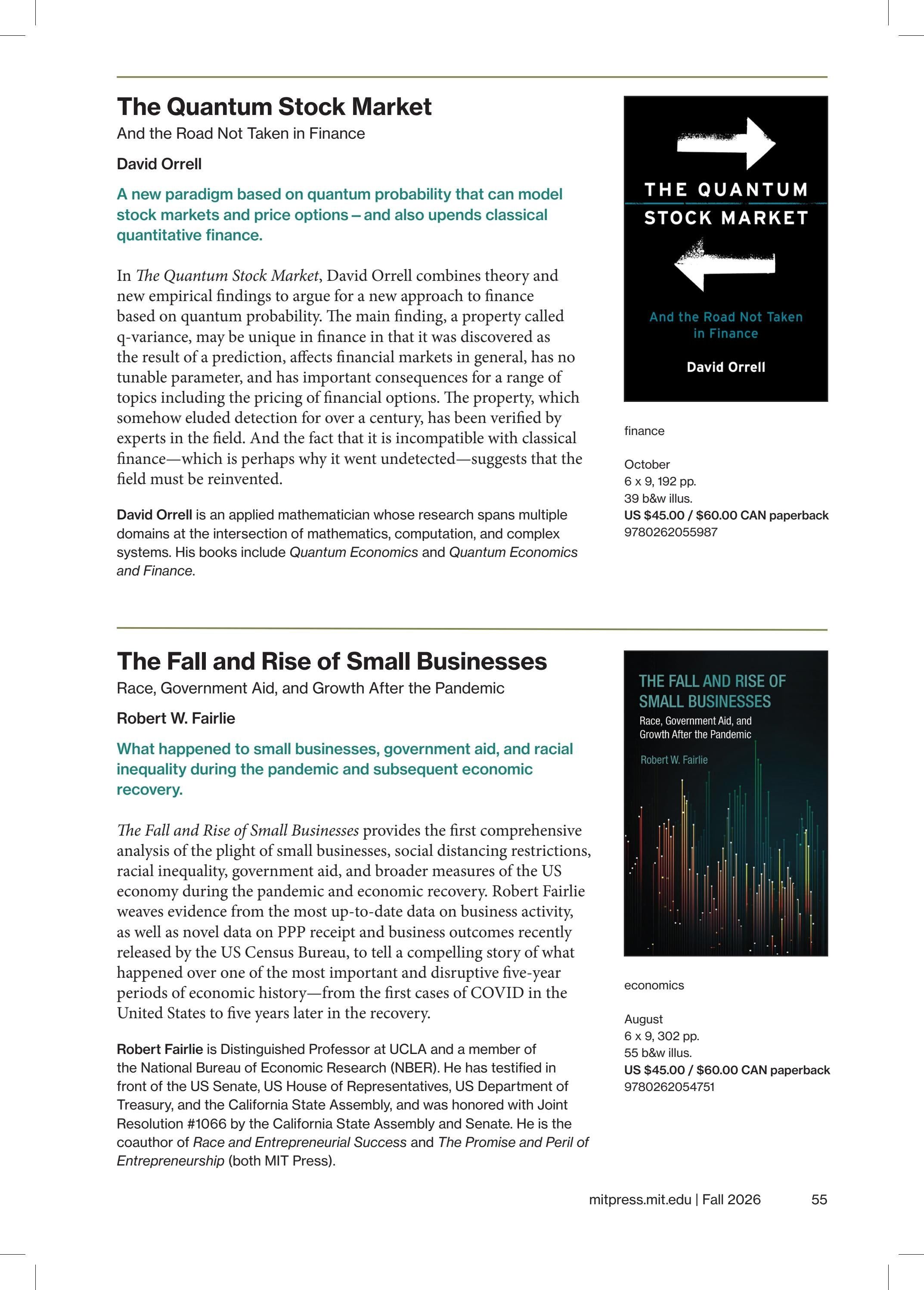 MIT Press Fall 2026 Catalog Weekly Ad January 1 - December 31, 2026