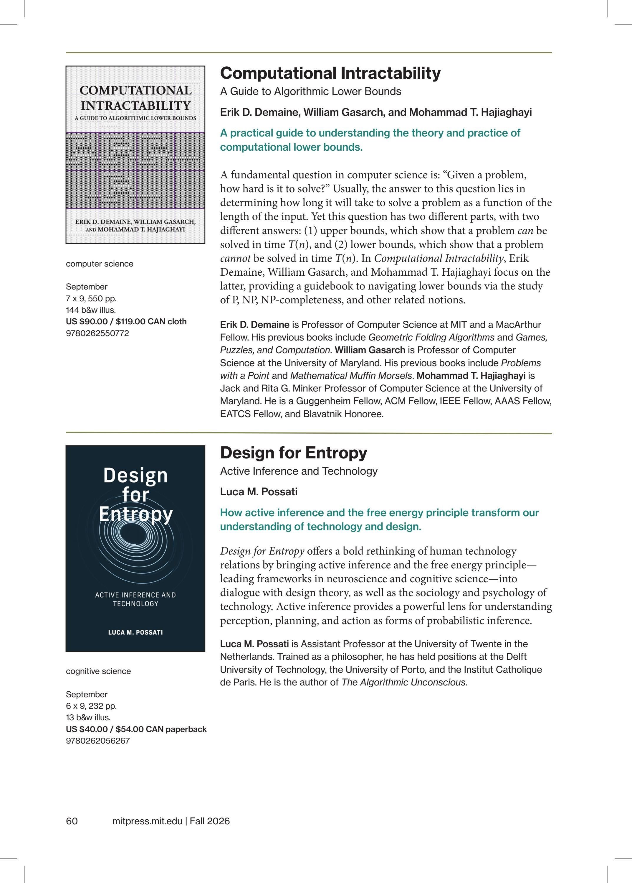 MIT Press Fall 2026 Catalog Weekly Ad January 1 - December 31, 2026