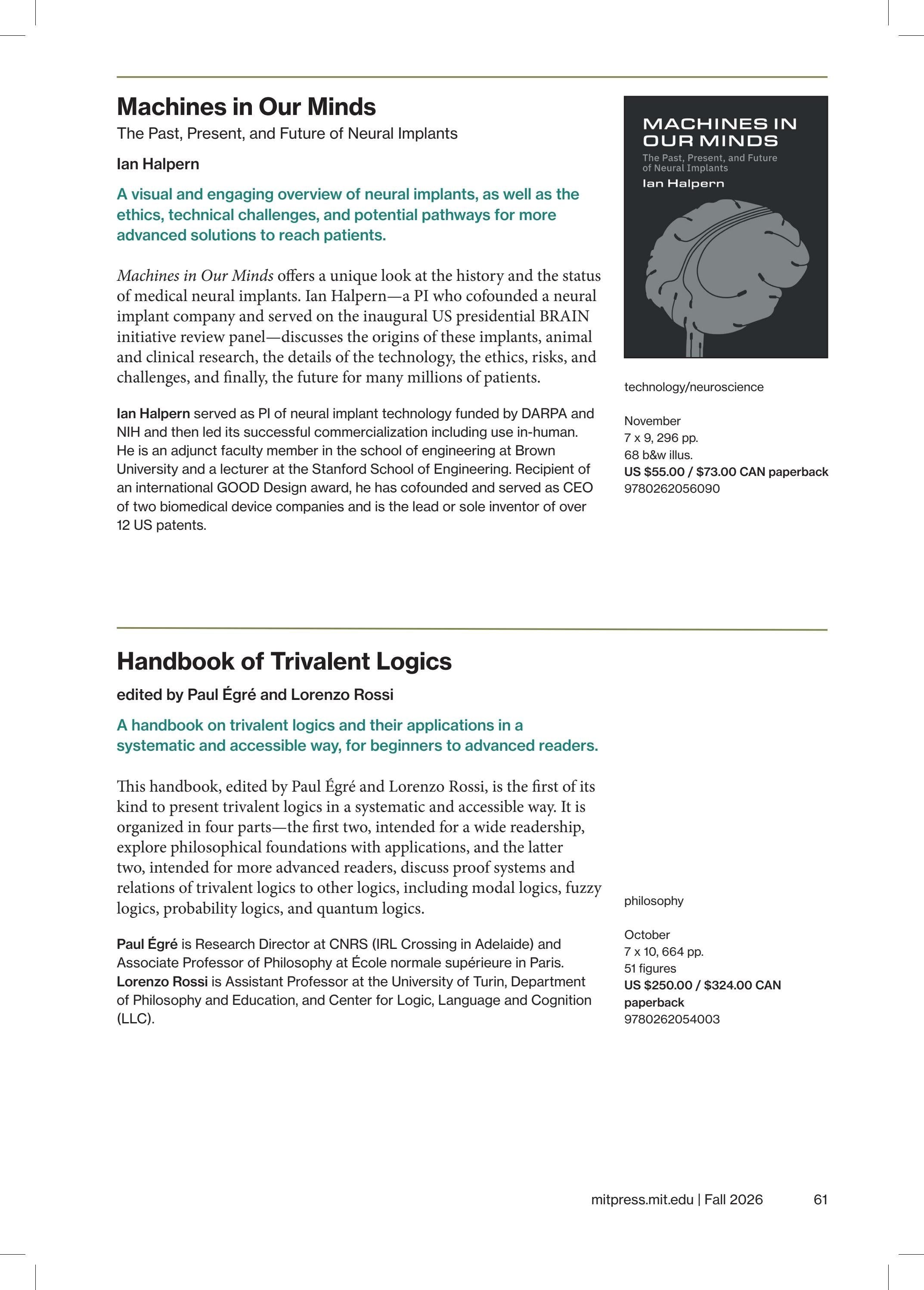 MIT Press Fall 2026 Catalog Weekly Ad January 1 - December 31, 2026