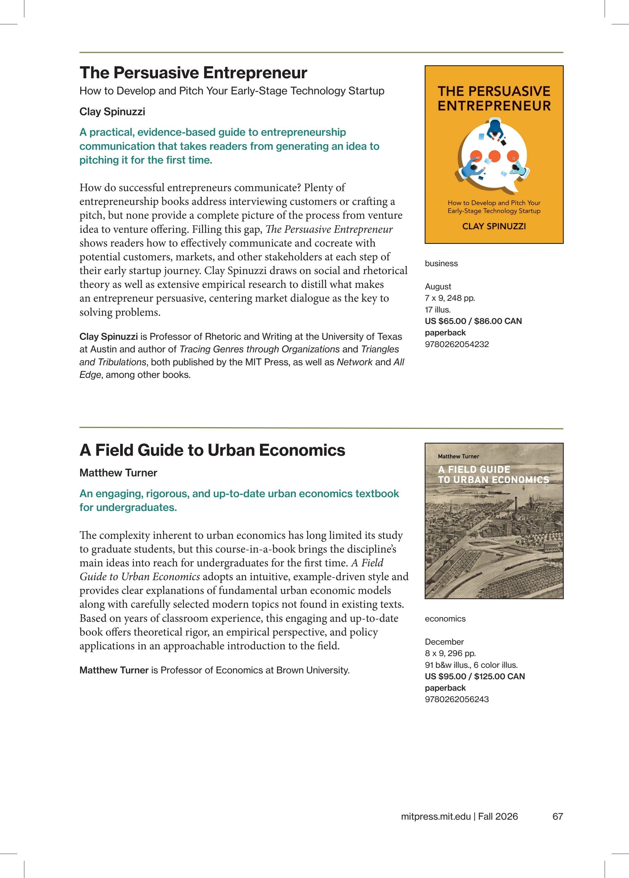 MIT Press Fall 2026 Catalog Weekly Ad January 1 - December 31, 2026