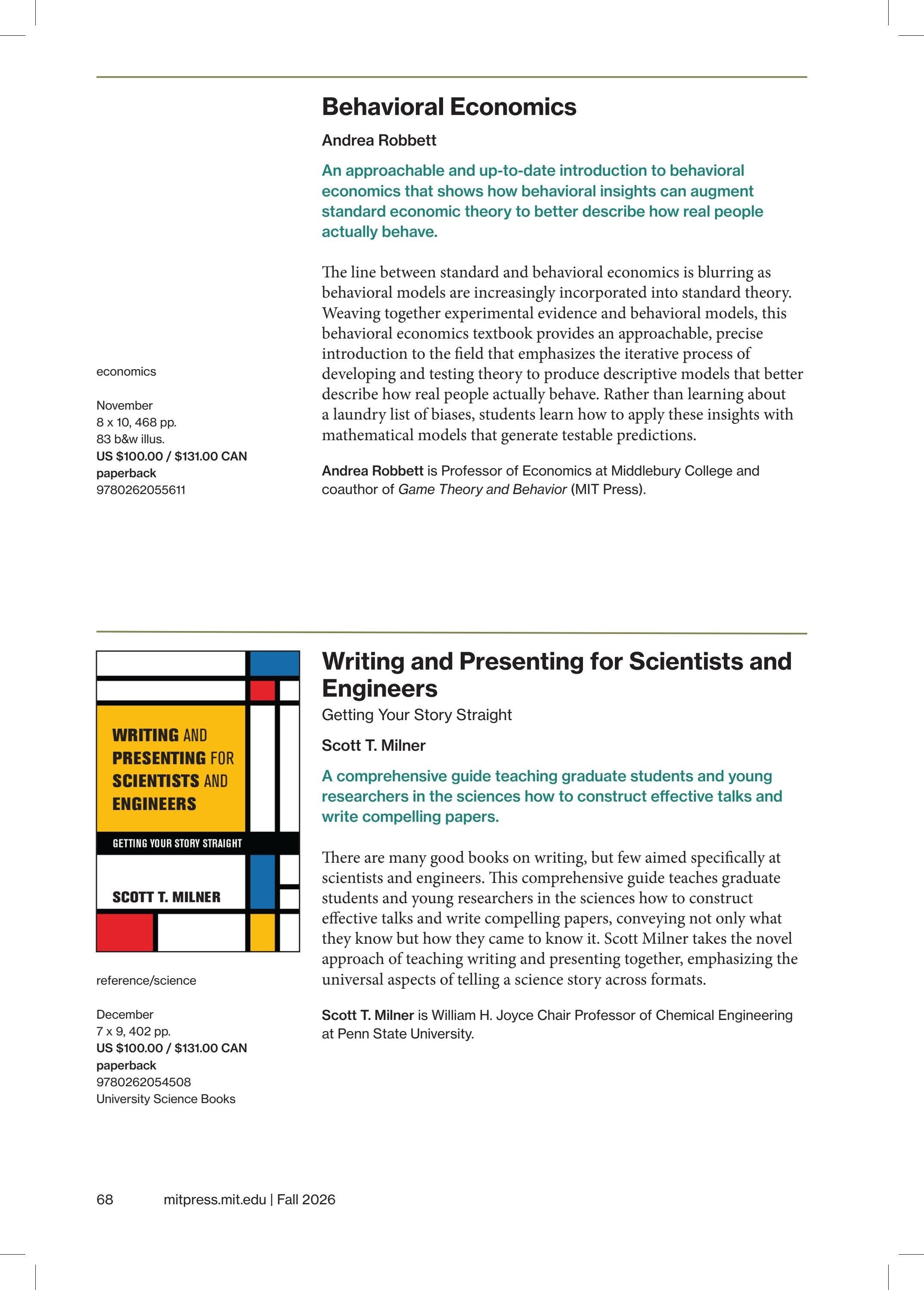 MIT Press Fall 2026 Catalog Weekly Ad January 1 - December 31, 2026