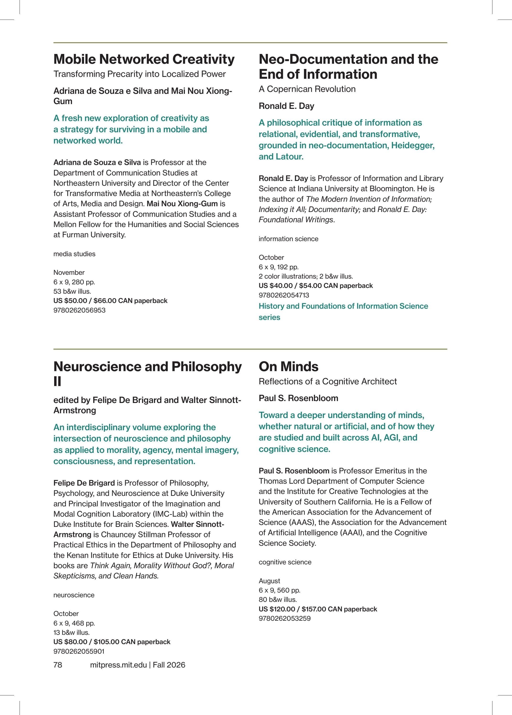MIT Press Fall 2026 Catalog Weekly Ad January 1 - December 31, 2026