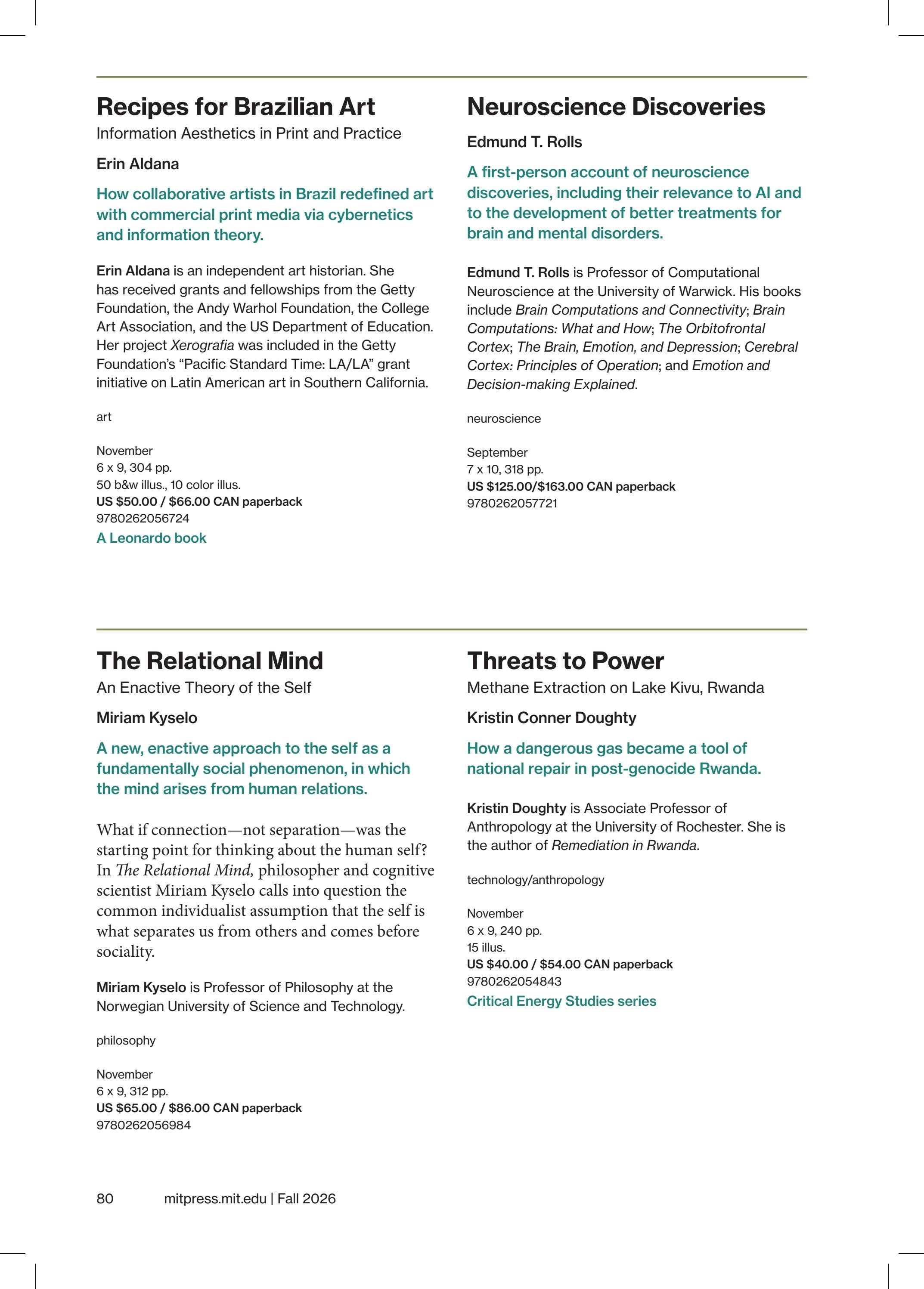 MIT Press Fall 2026 Catalog Weekly Ad January 1 - December 31, 2026