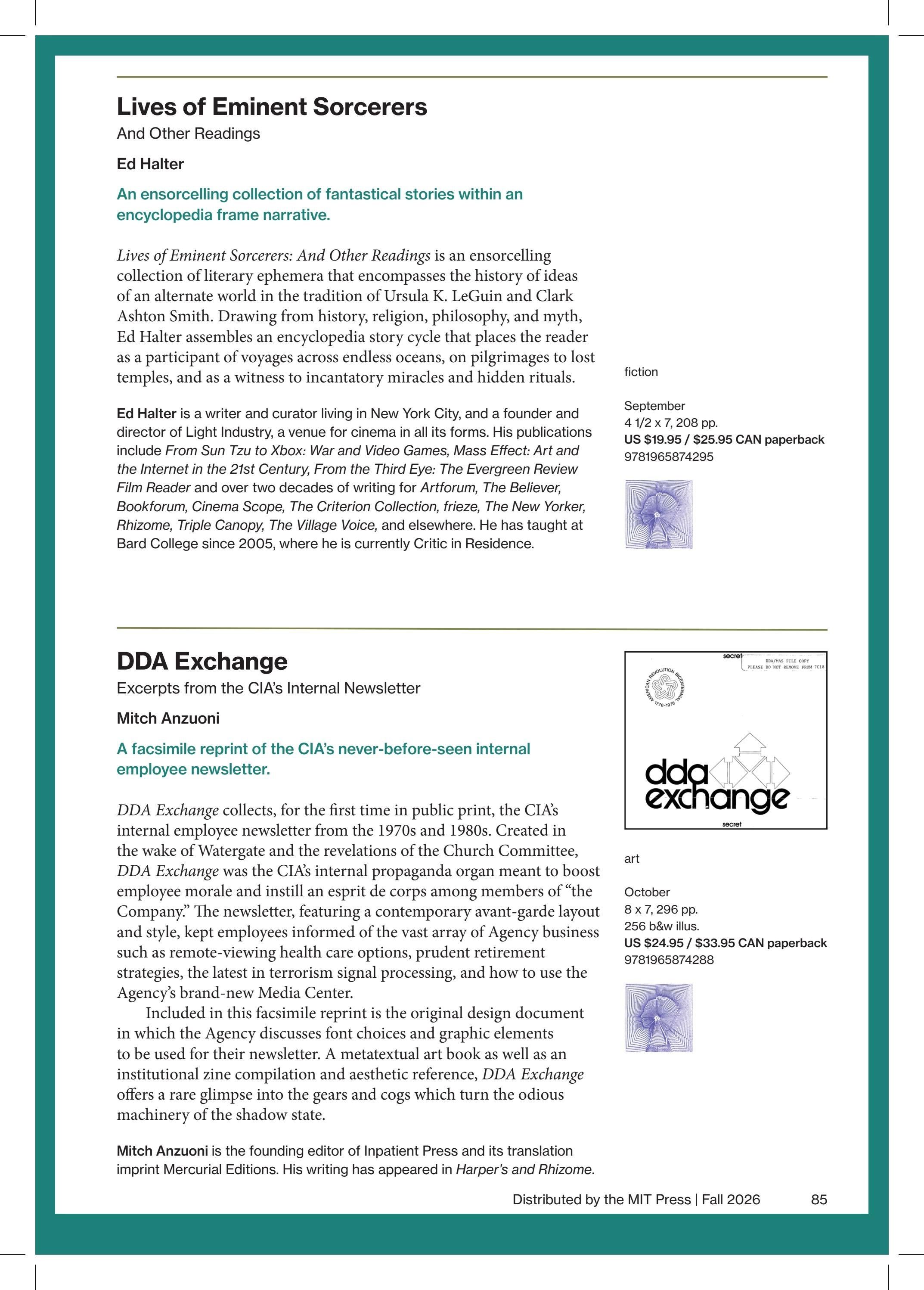 MIT Press Fall 2026 Catalog Weekly Ad January 1 - December 31, 2026