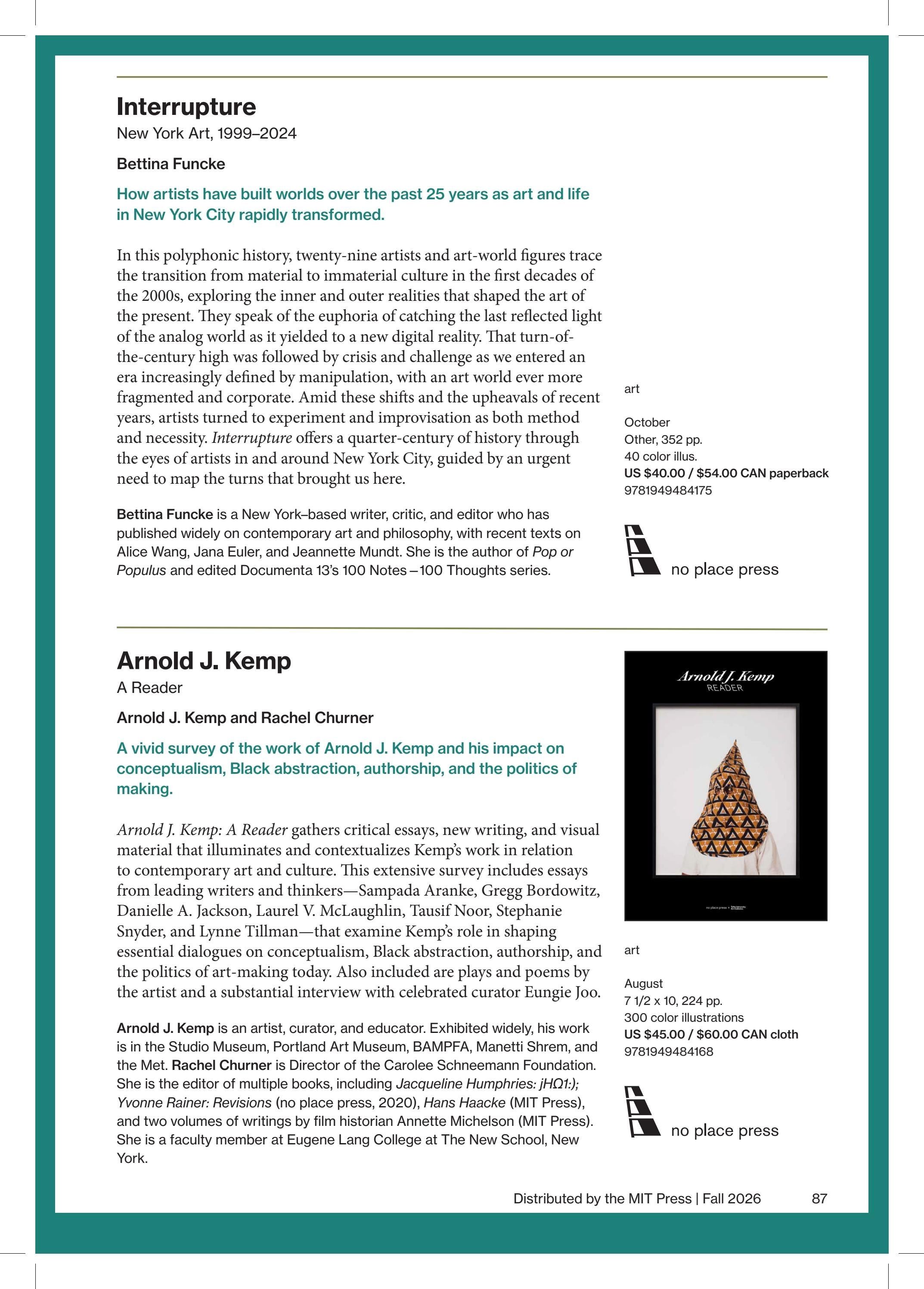 MIT Press Fall 2026 Catalog Weekly Ad January 1 - December 31, 2026