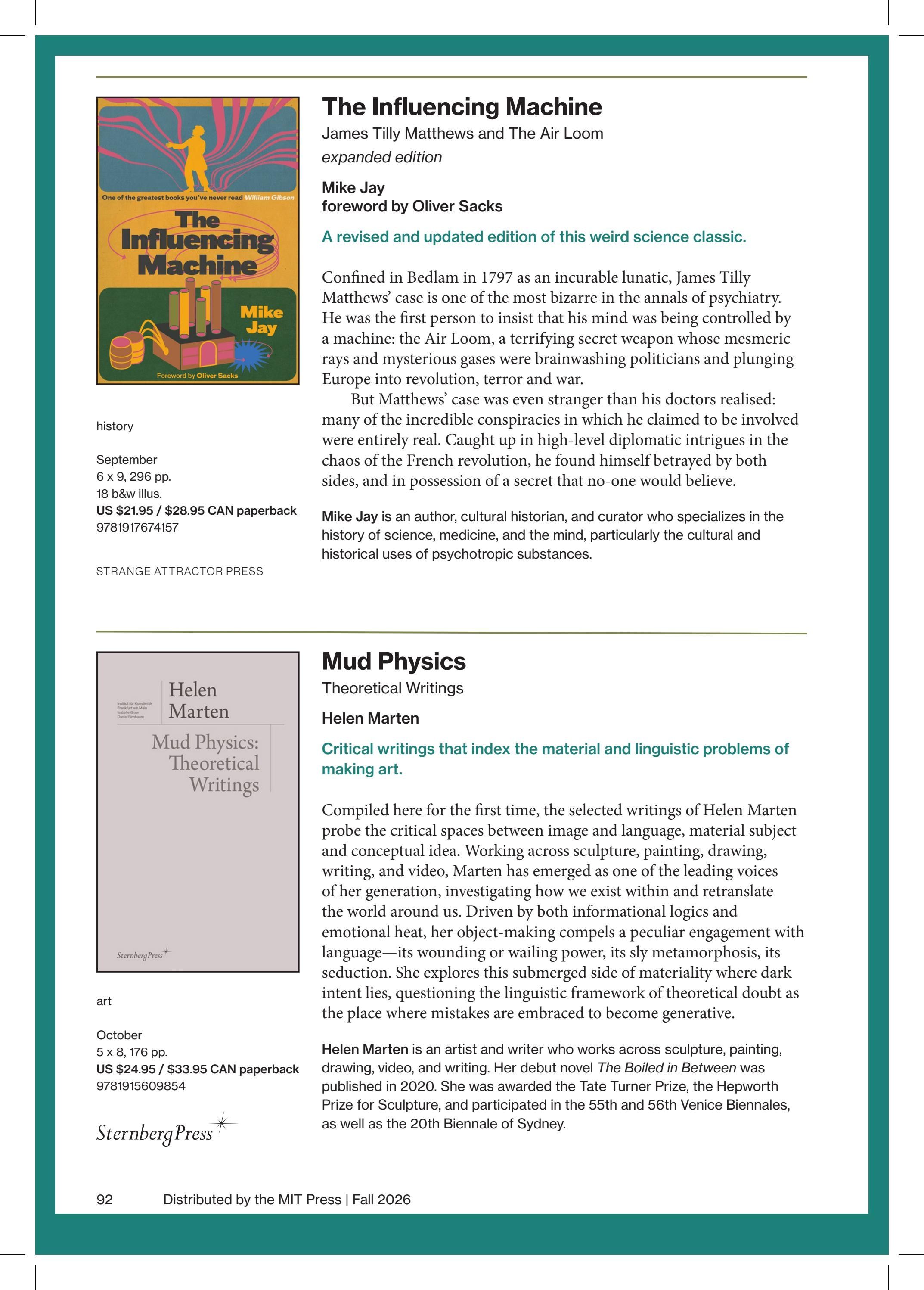 MIT Press Fall 2026 Catalog Weekly Ad January 1 - December 31, 2026