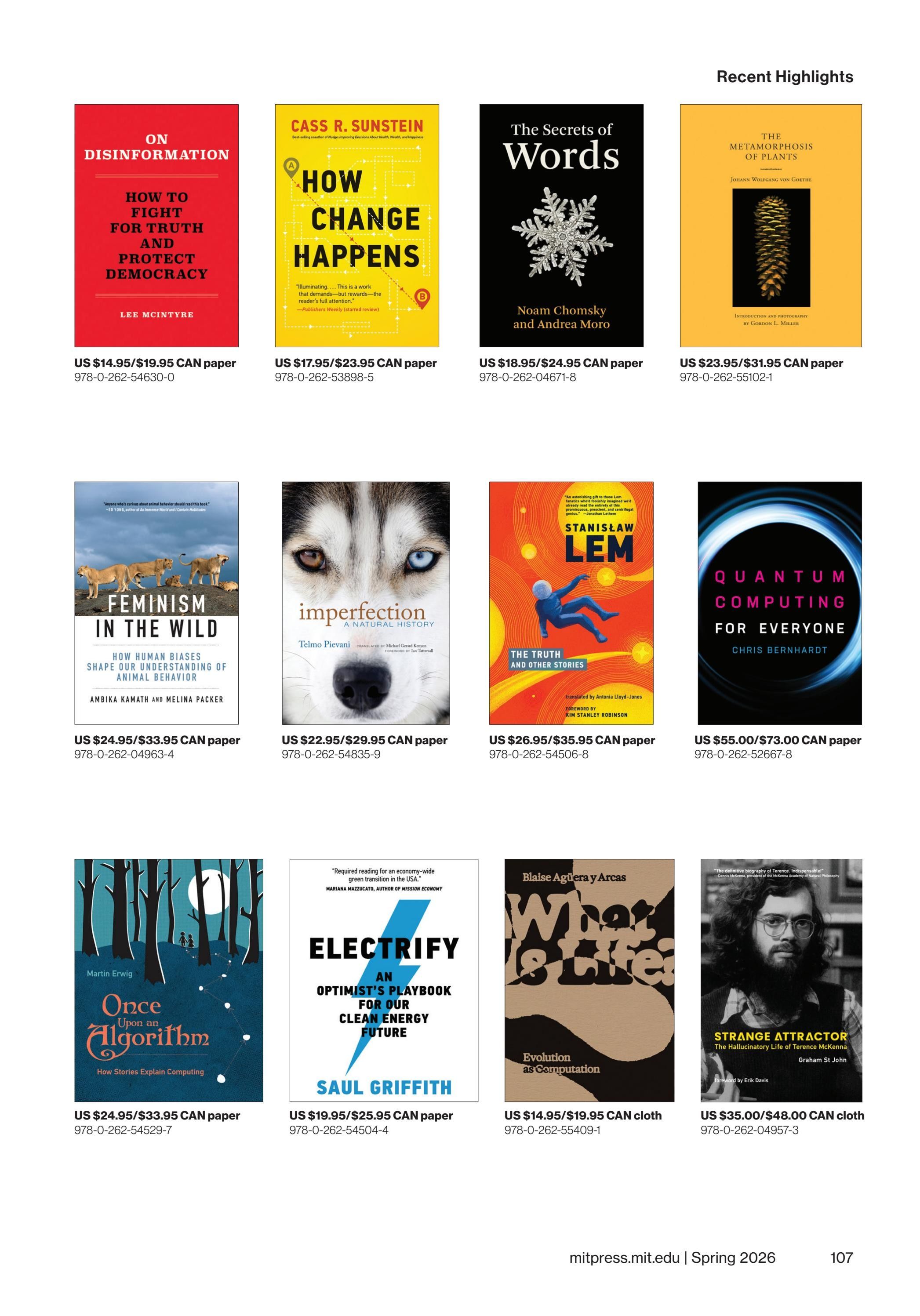 MIT Press Spring 2026 Catalog Weekly Ad January 1 - December 31, 2026