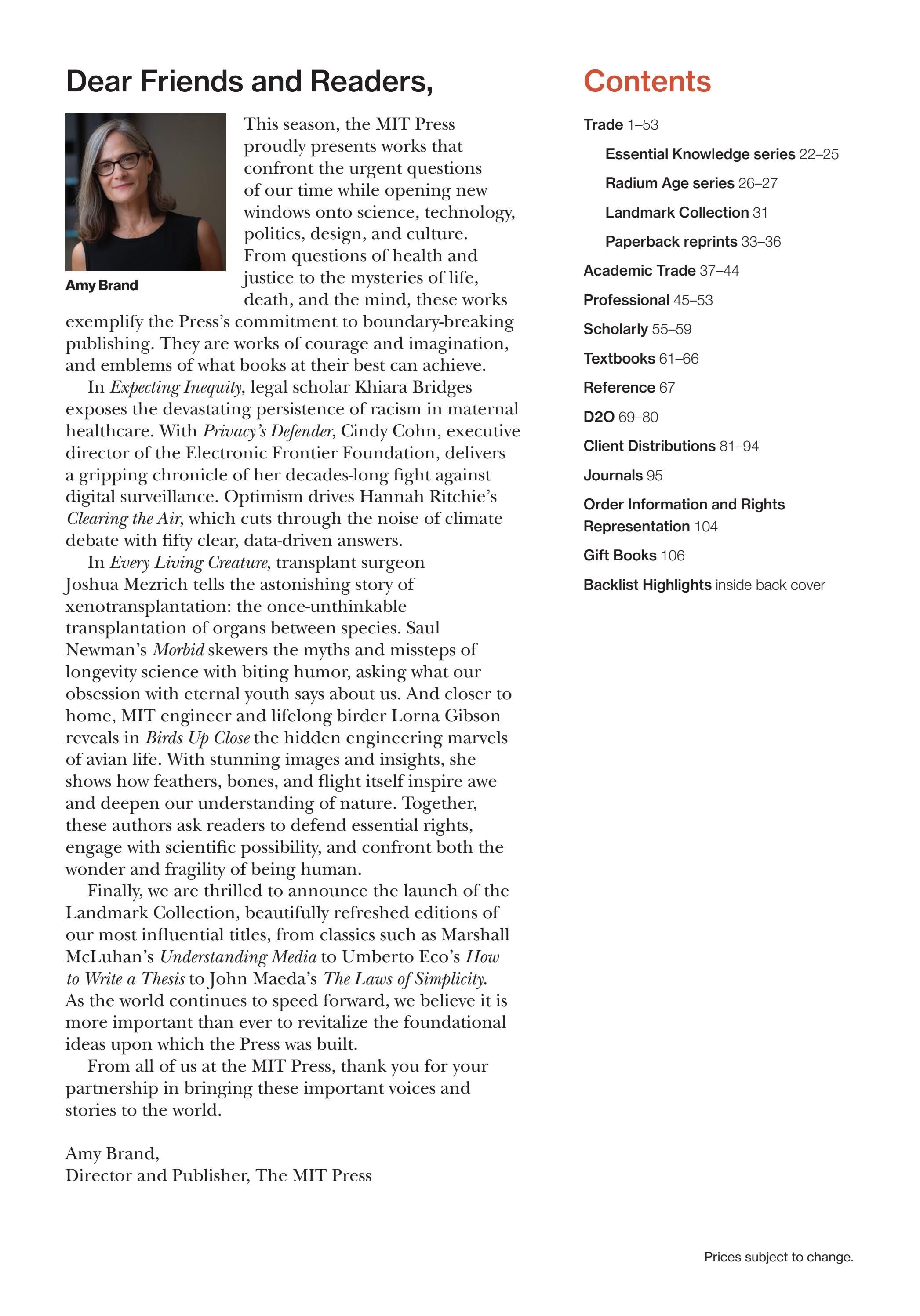 MIT Press Spring 2026 Catalog Weekly Ad January 1 - December 31, 2026