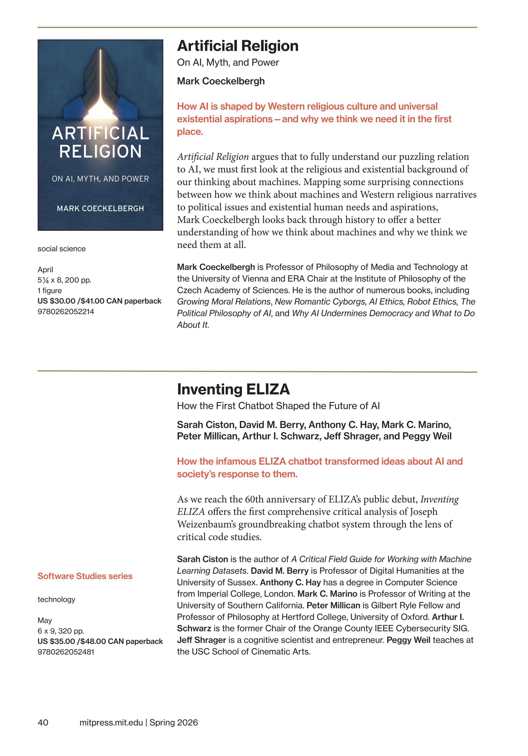 MIT Press Spring 2026 Catalog Weekly Ad January 1 - December 31, 2026