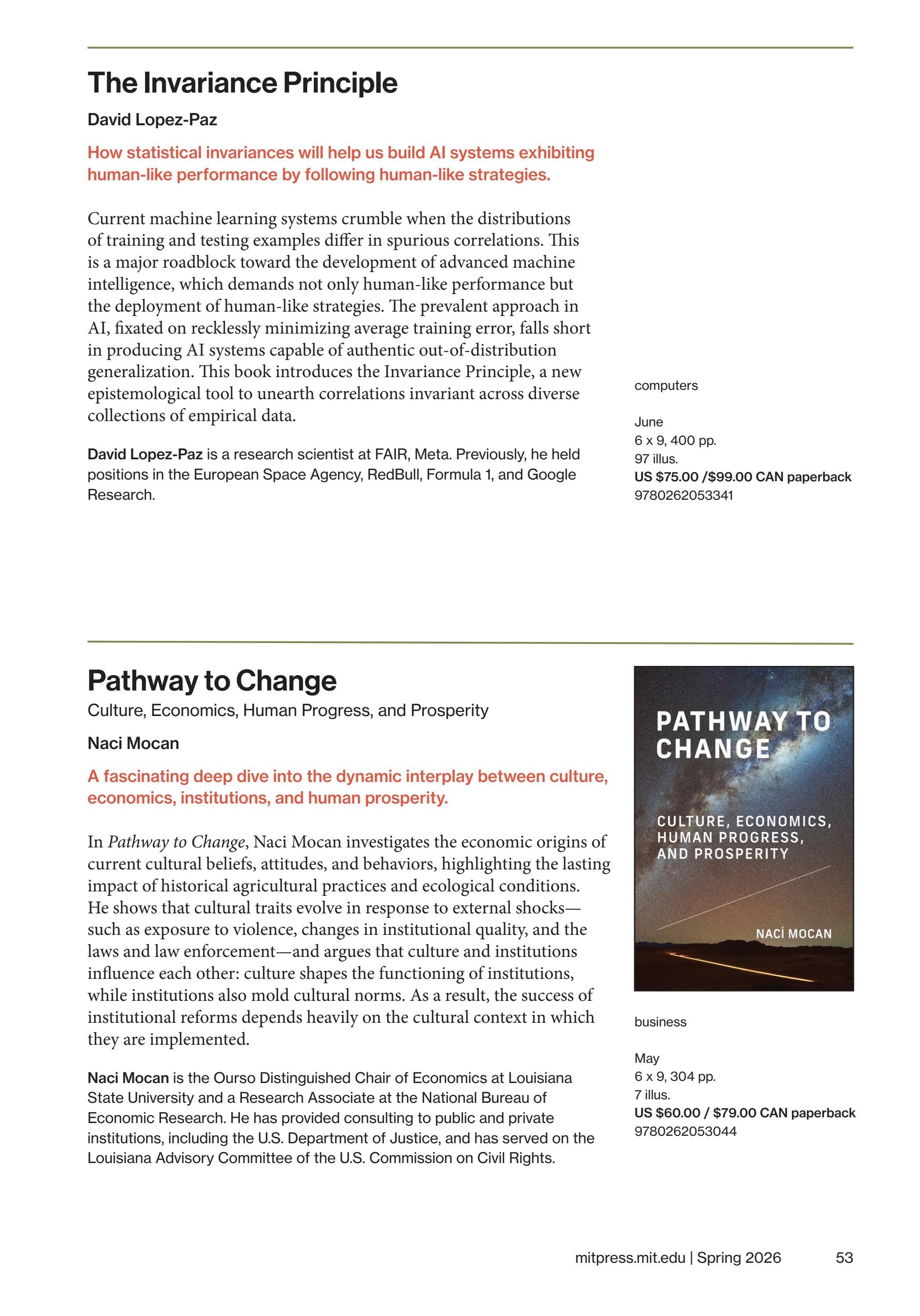 MIT Press Spring 2026 Catalog Weekly Ad January 1 - December 31, 2026