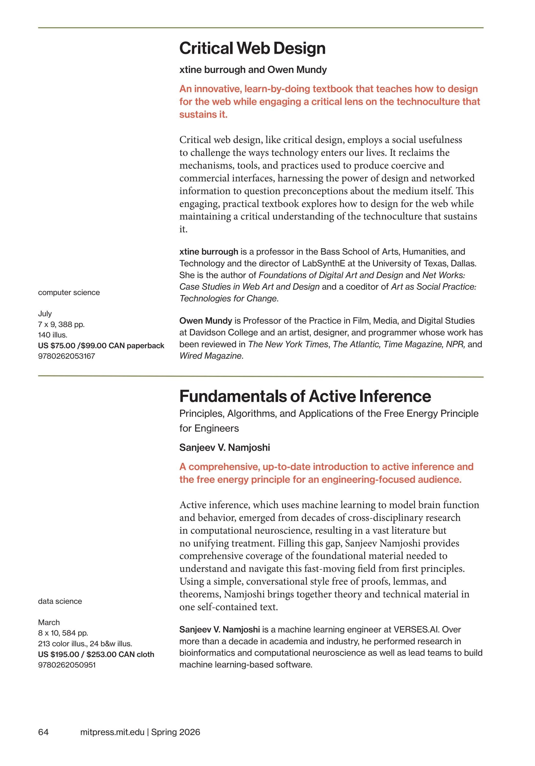 MIT Press Spring 2026 Catalog Weekly Ad January 1 - December 31, 2026