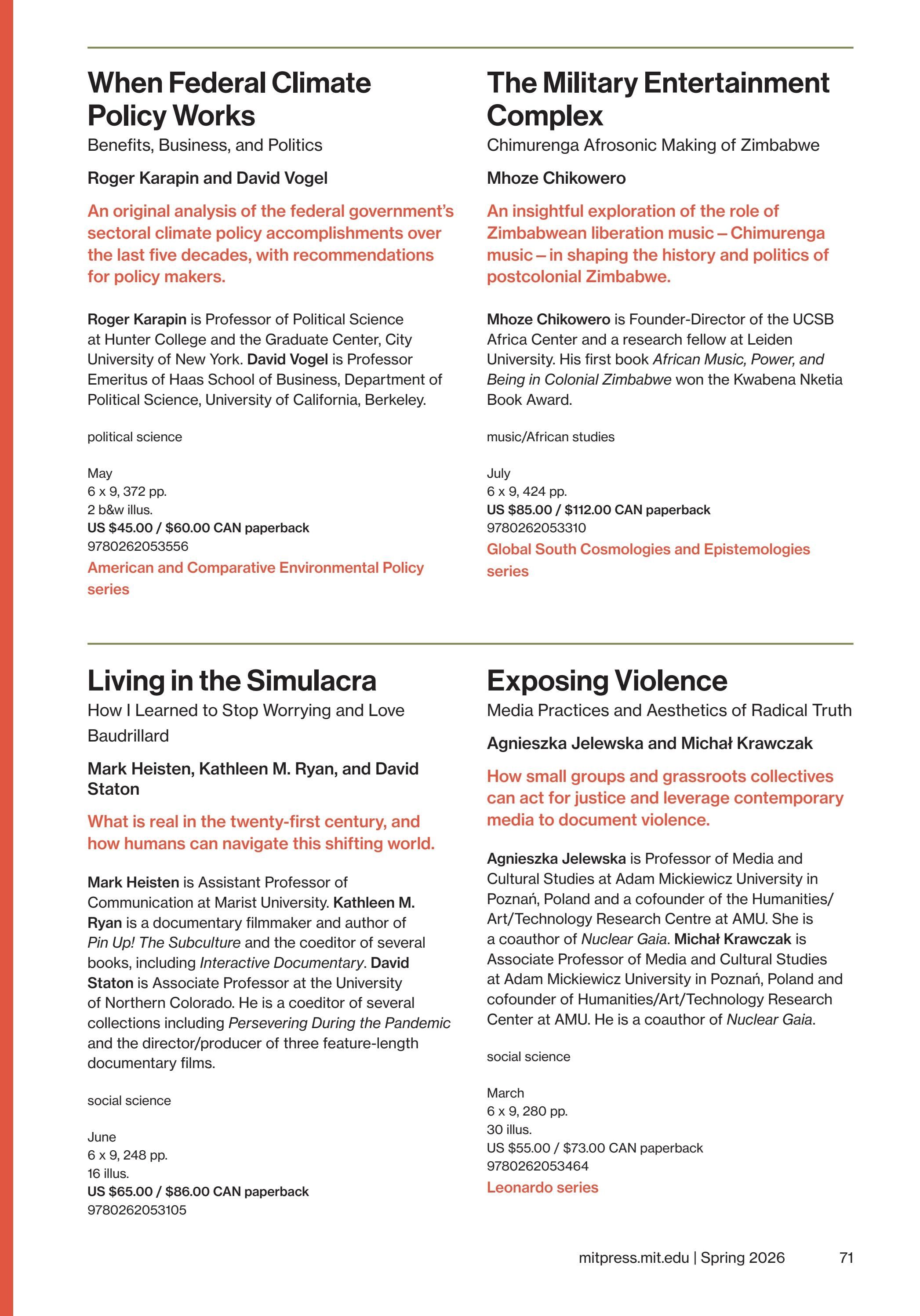 MIT Press Spring 2026 Catalog Weekly Ad January 1 - December 31, 2026