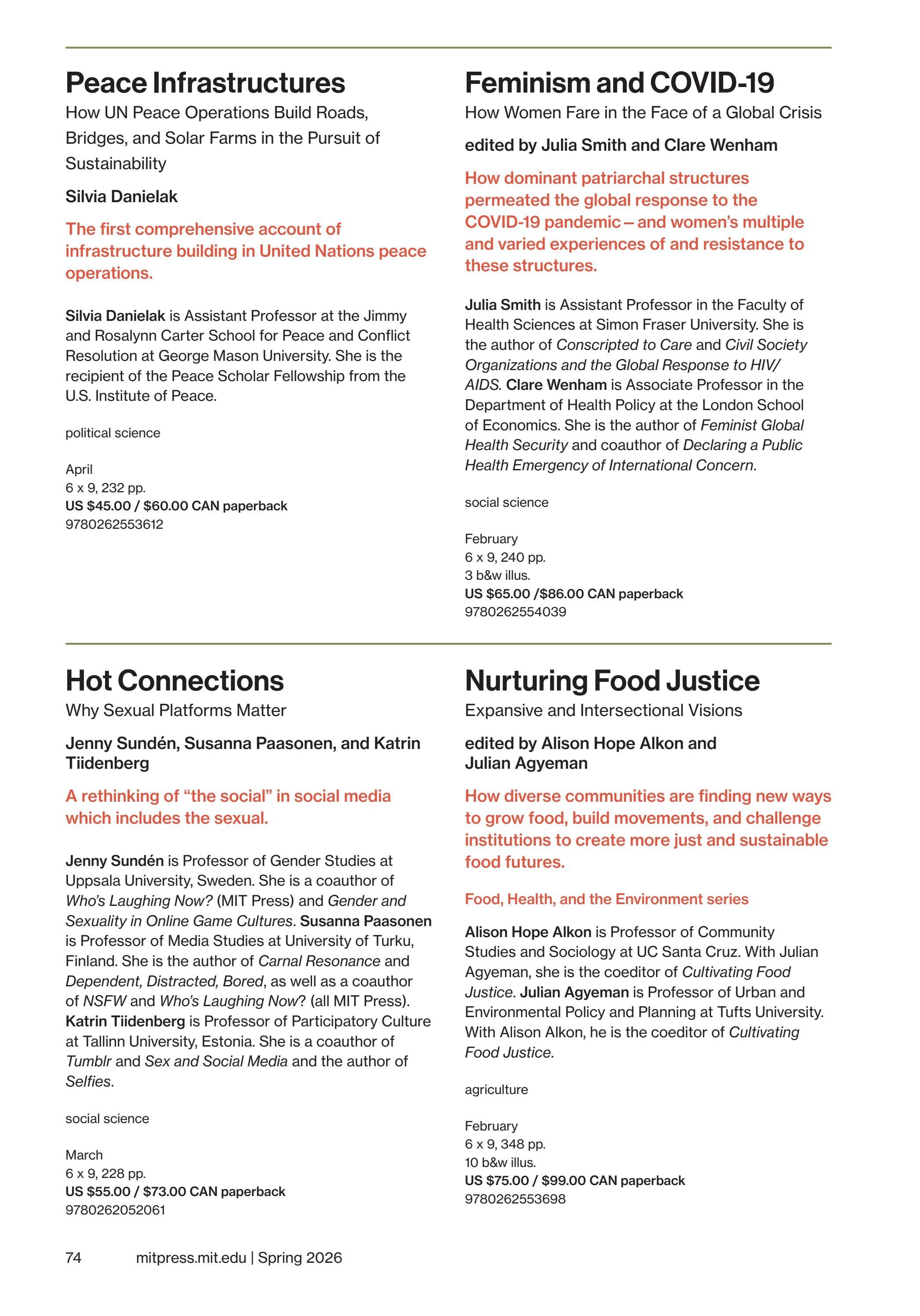 MIT Press Spring 2026 Catalog Weekly Ad January 1 - December 31, 2026