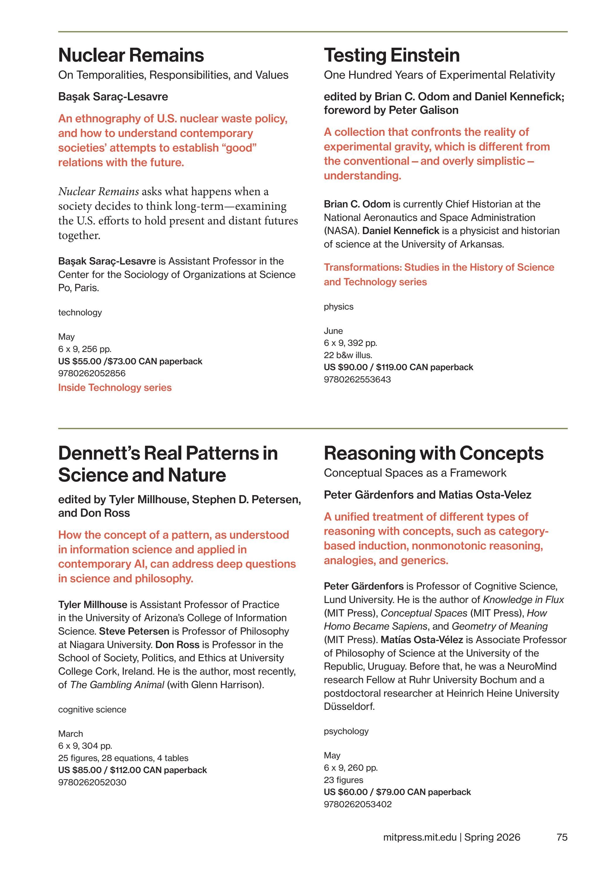 MIT Press Spring 2026 Catalog Weekly Ad January 1 - December 31, 2026