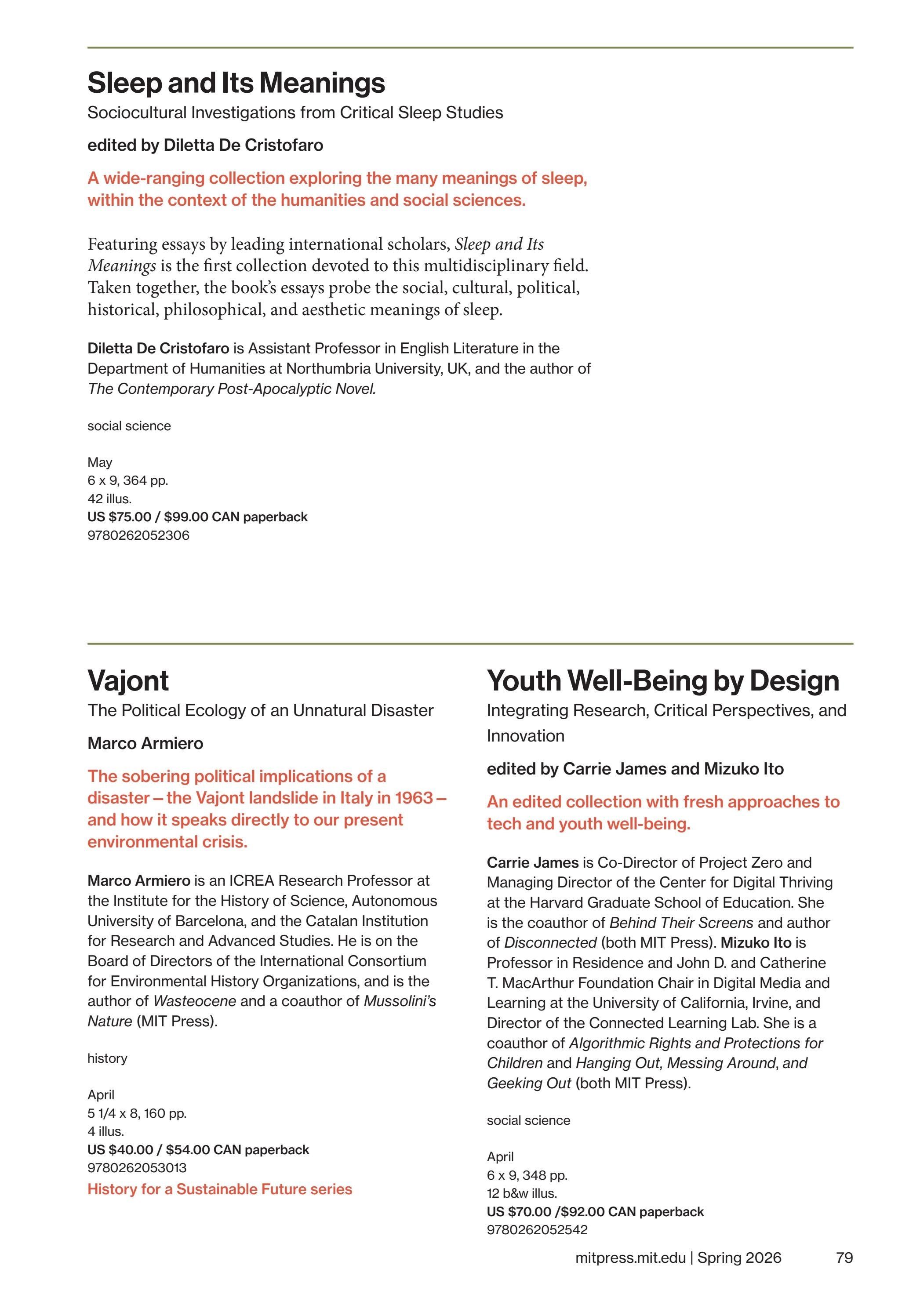 MIT Press Spring 2026 Catalog Weekly Ad January 1 - December 31, 2026