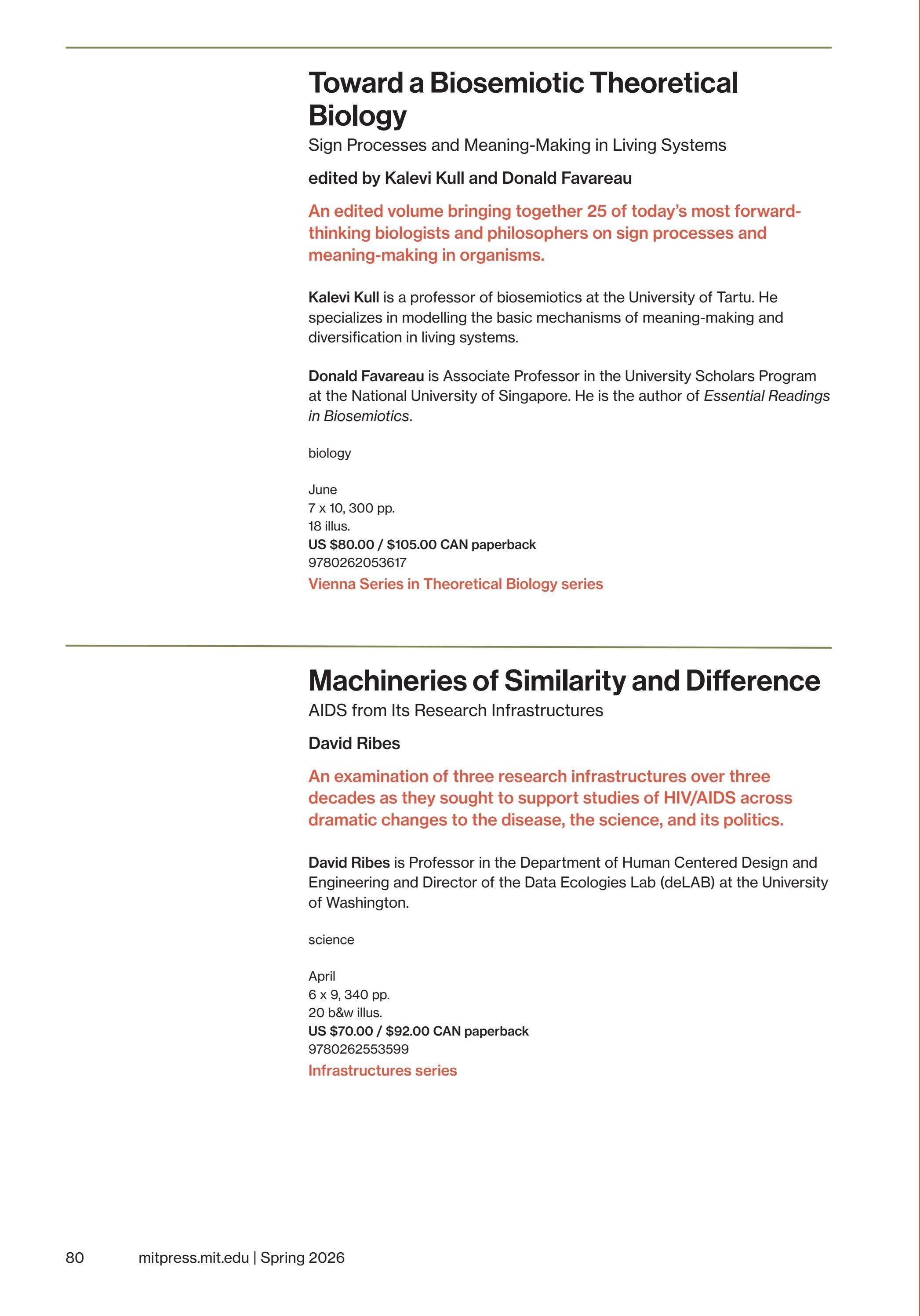 MIT Press Spring 2026 Catalog Weekly Ad January 1 - December 31, 2026