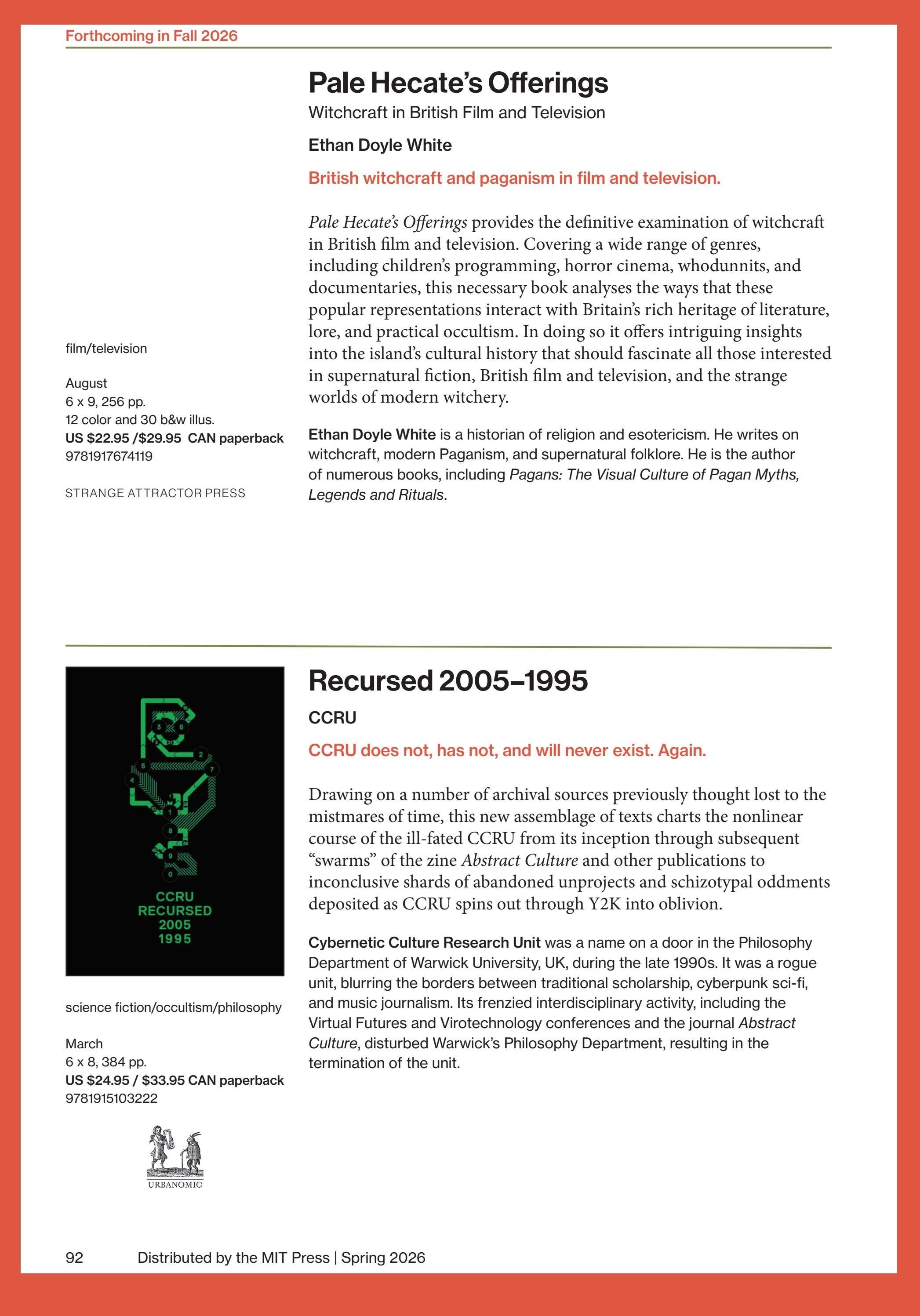 MIT Press Spring 2026 Catalog Weekly Ad January 1 - December 31, 2026