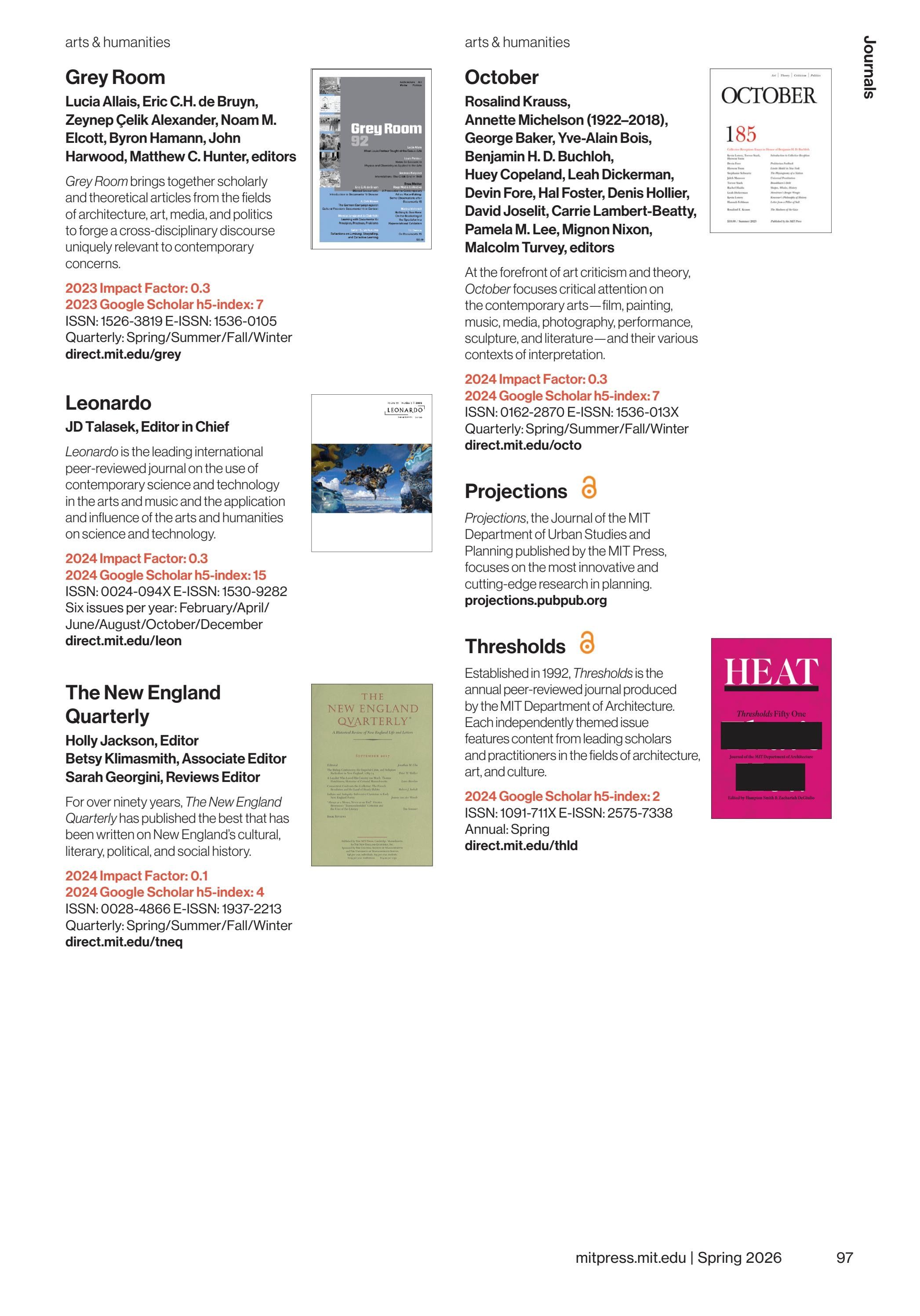 MIT Press Spring 2026 Catalog Weekly Ad January 1 - December 31, 2026