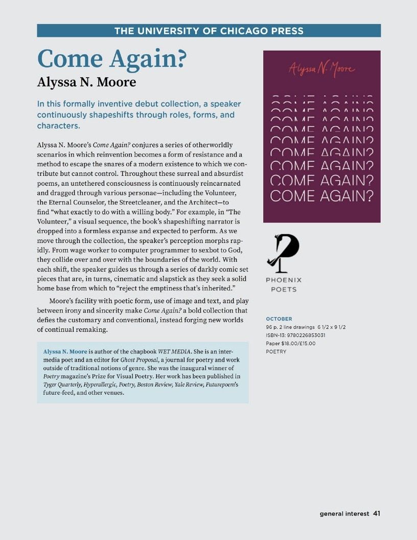 University of Chicago Press Fall 2026 Catalog Weekly Ad January 1 - December 31, 2026