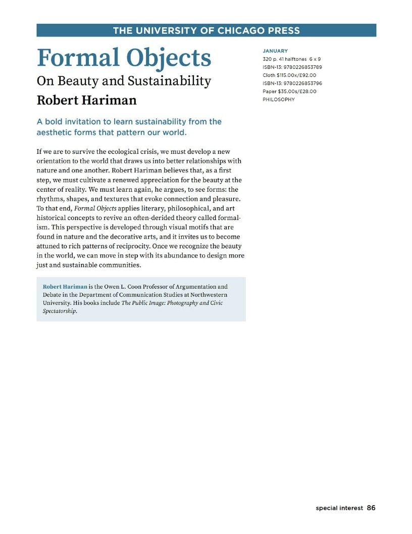University of Chicago Press Fall 2026 Catalog Weekly Ad January 1 - December 31, 2026