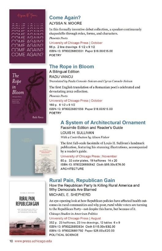 University of Chicago Press Fall 2026 International Catalog Weekly Ad January 1 - December 31, 2026