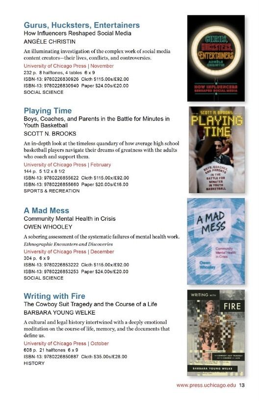 University of Chicago Press Fall 2026 International Catalog Weekly Ad January 1 - December 31, 2026