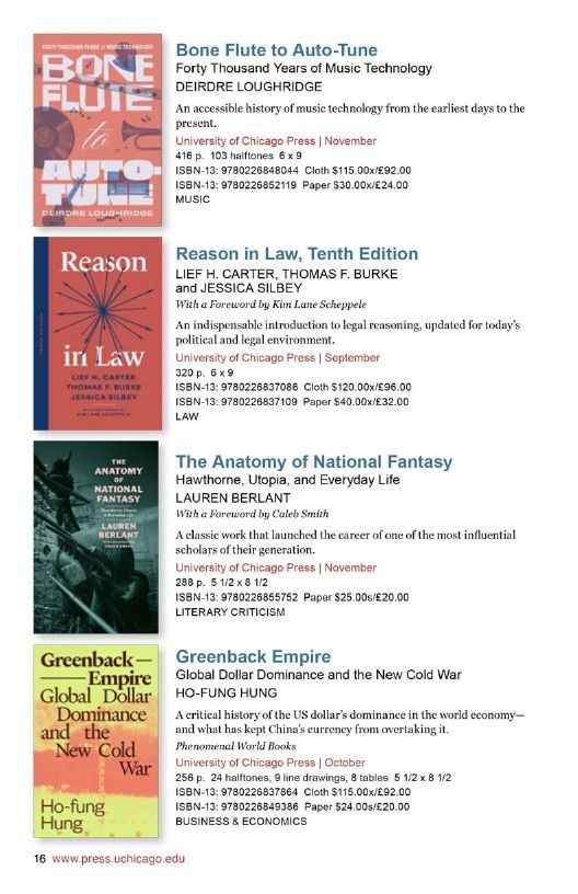 University of Chicago Press Fall 2026 International Catalog Weekly Ad January 1 - December 31, 2026