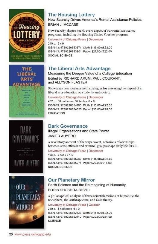 University of Chicago Press Fall 2026 International Catalog Weekly Ad January 1 - December 31, 2026
