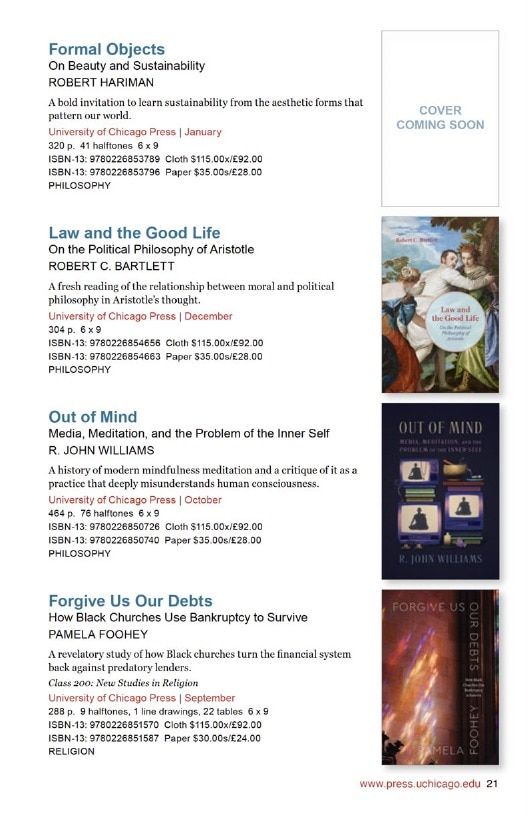 University of Chicago Press Fall 2026 International Catalog Weekly Ad January 1 - December 31, 2026