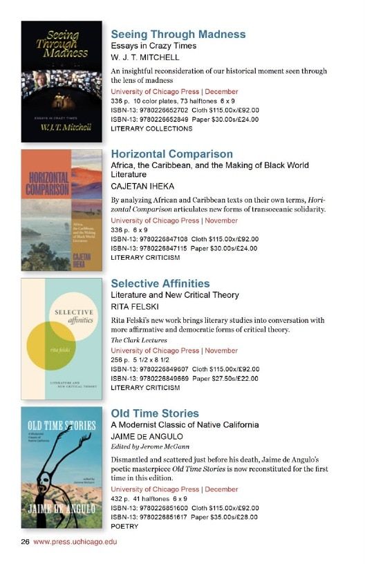 University of Chicago Press Fall 2026 International Catalog Weekly Ad January 1 - December 31, 2026