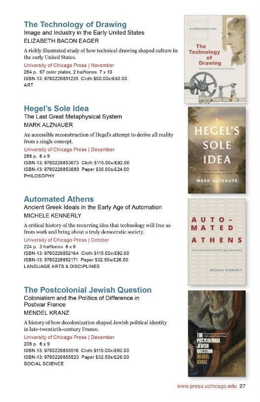 University of Chicago Press Fall 2026 International Catalog Weekly Ad January 1 - December 31, 2026