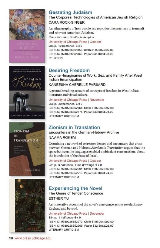 University of Chicago Press Fall 2026 International Catalog Weekly Ad January 1 - December 31, 2026