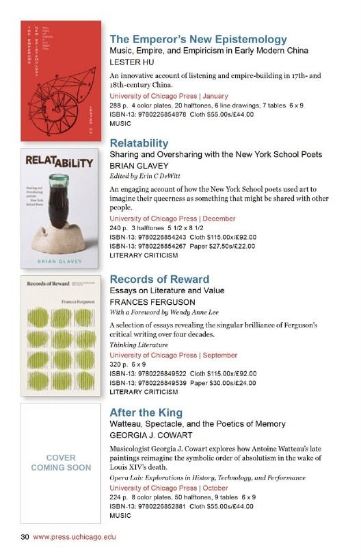 University of Chicago Press Fall 2026 International Catalog Weekly Ad January 1 - December 31, 2026