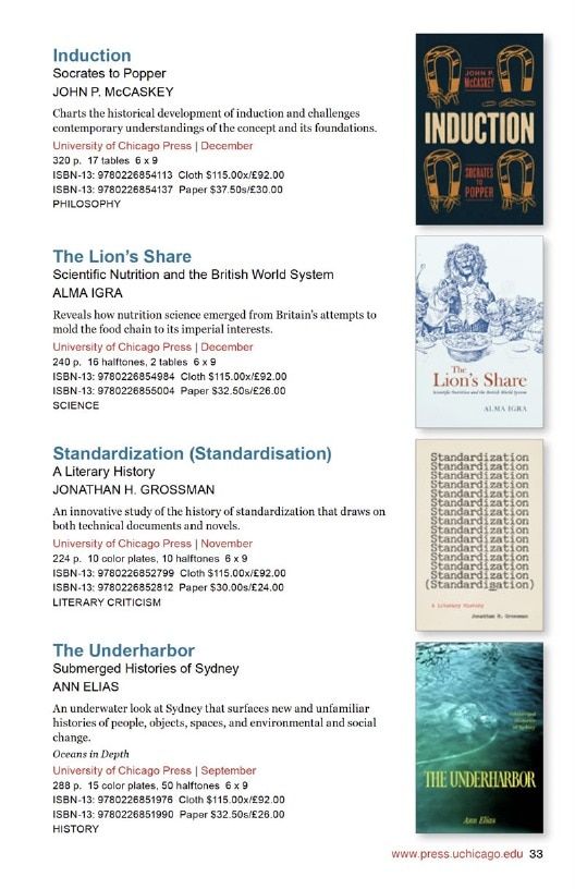 University of Chicago Press Fall 2026 International Catalog Weekly Ad January 1 - December 31, 2026
