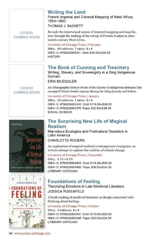 University of Chicago Press Fall 2026 International Catalog Weekly Ad January 1 - December 31, 2026