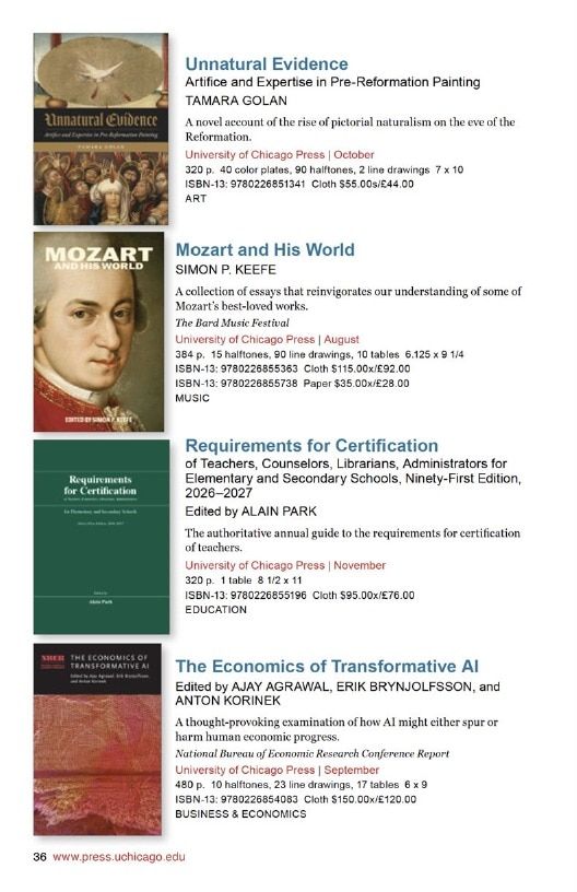University of Chicago Press Fall 2026 International Catalog Weekly Ad January 1 - December 31, 2026
