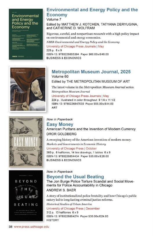 University of Chicago Press Fall 2026 International Catalog Weekly Ad January 1 - December 31, 2026