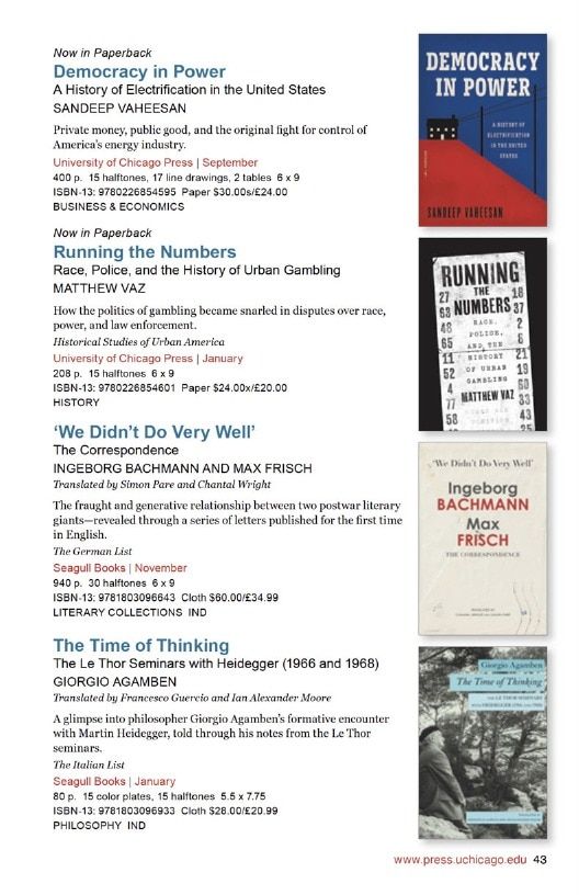 University of Chicago Press Fall 2026 International Catalog Weekly Ad January 1 - December 31, 2026