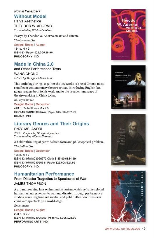 University of Chicago Press Fall 2026 International Catalog Weekly Ad January 1 - December 31, 2026