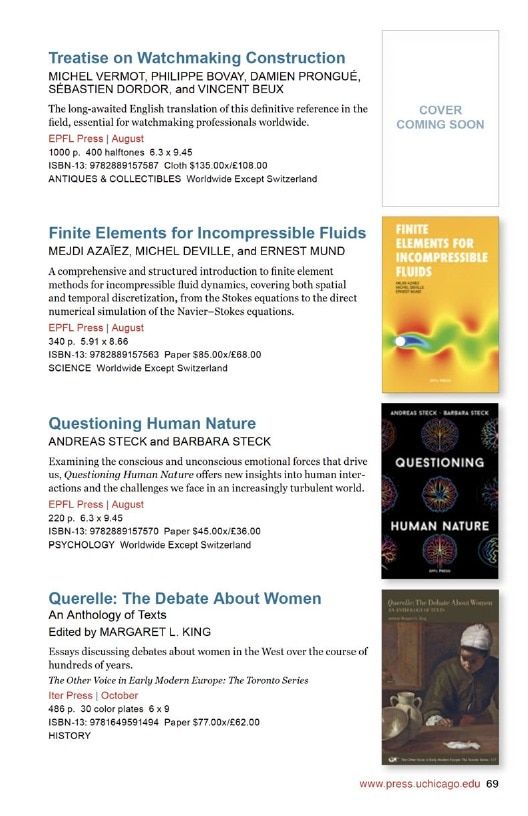 University of Chicago Press Fall 2026 International Catalog Weekly Ad January 1 - December 31, 2026