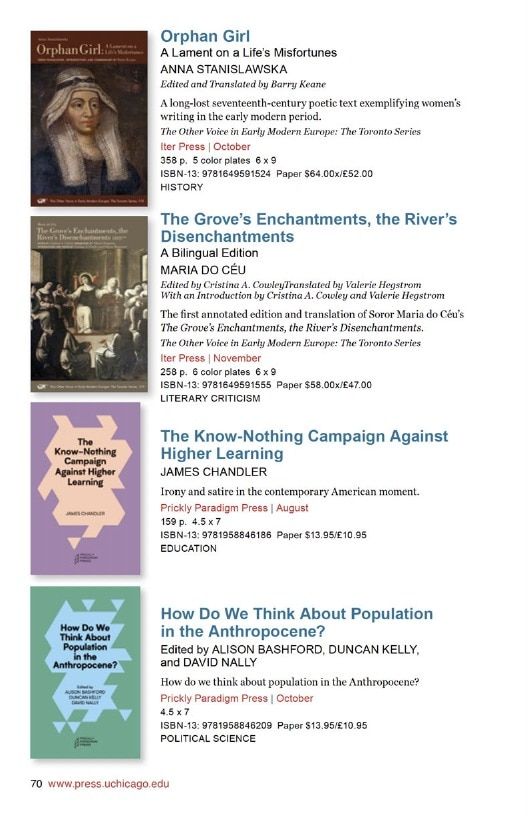 University of Chicago Press Fall 2026 International Catalog Weekly Ad January 1 - December 31, 2026