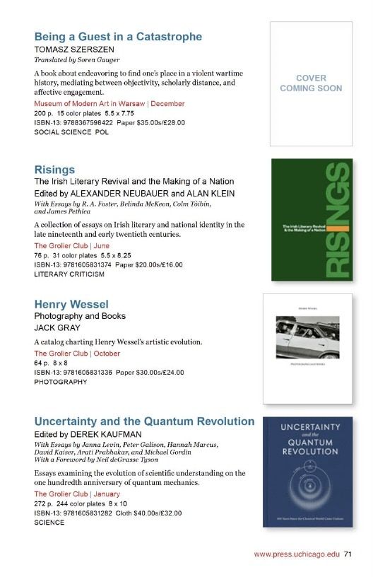 University of Chicago Press Fall 2026 International Catalog Weekly Ad January 1 - December 31, 2026