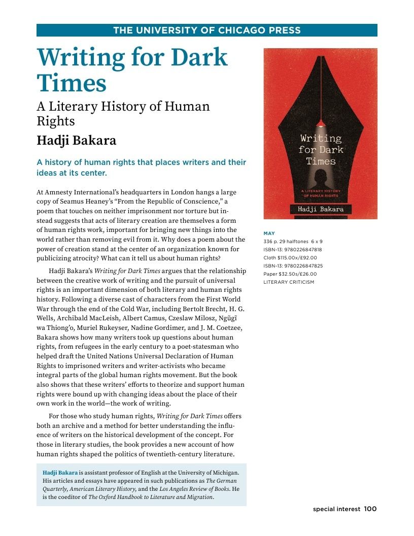University of Chicago Press Spring 2026 Catalog Weekly Ad January 1 - December 31, 2026