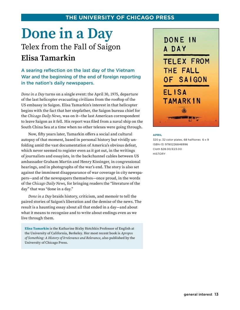 University of Chicago Press Spring 2026 Catalog Weekly Ad January 1 - December 31, 2026