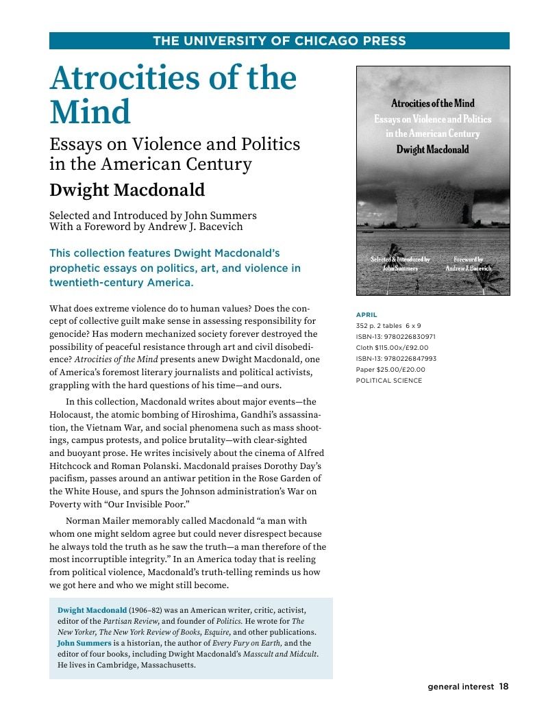 University of Chicago Press Spring 2026 Catalog Weekly Ad January 1 - December 31, 2026