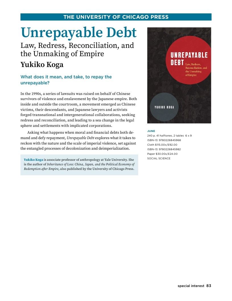 University of Chicago Press Spring 2026 Catalog Weekly Ad January 1 - December 31, 2026