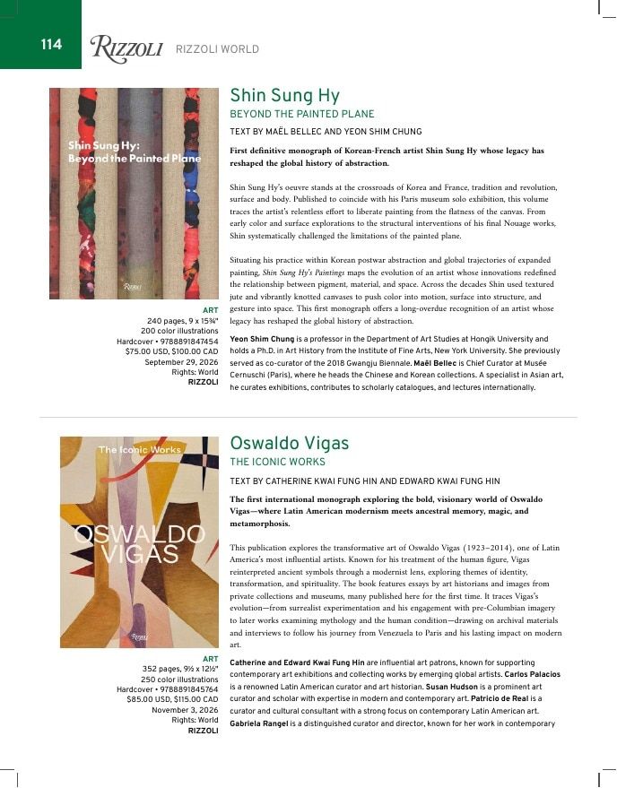 Rizzoli New York Fall 2026 Catalog Weekly Ad January 1 - December 31, 2026