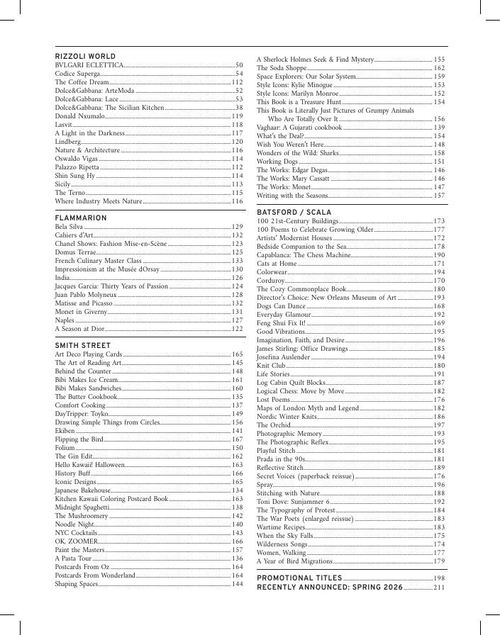 Rizzoli New York Fall 2026 Catalog Weekly Ad January 1 - December 31, 2026