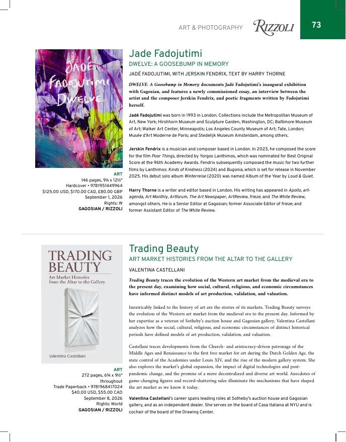 Rizzoli New York Fall 2026 Catalog Weekly Ad January 1 - December 31, 2026