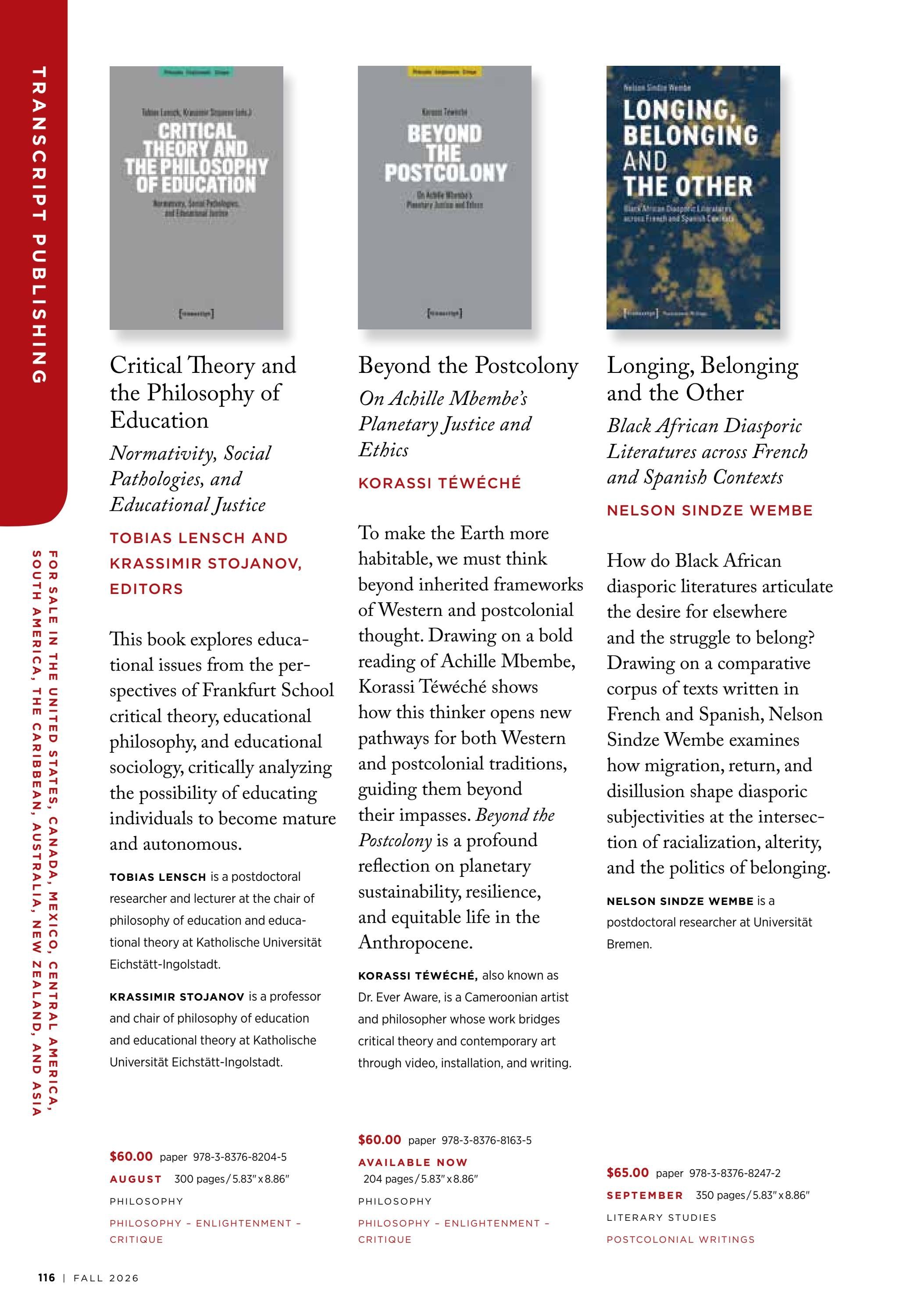 Columbia University Press Fall Catalog Weekly Ad January 1 - December 31, 2026
